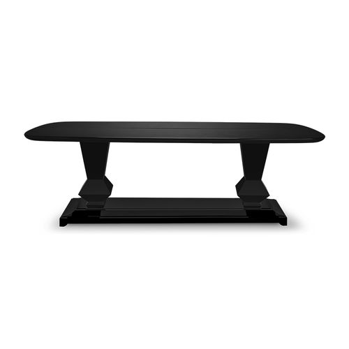 Traditional dining table - CRISTAUX III - Christopher Guy - lacquered wood / wood veneer / mahogany base