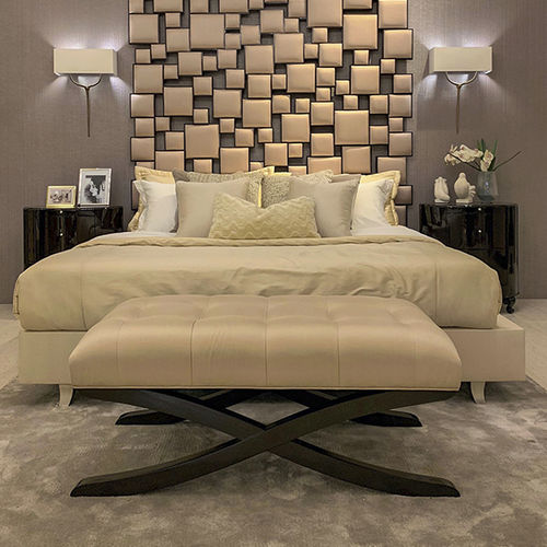 Traditional upholstered bench - 60-0281 XENA - Christopher Guy - leather / velvet / silk
