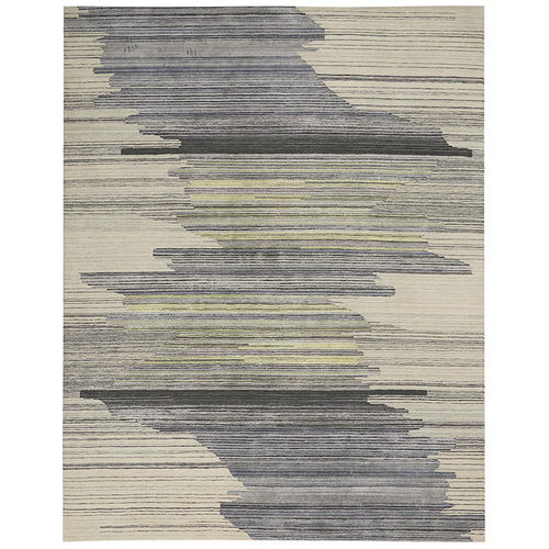 Contemporary rug - 47-0051 THE KNOLLS - Christopher Guy - striped / silk / New Zealand wool