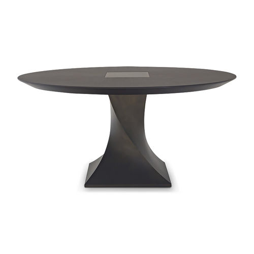 Contemporary dining table - TORSION II - Christopher Guy - wood veneer / mahogany / mahogany base