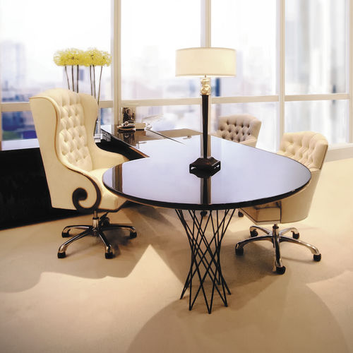 Traditional executive chair - 60-0289 THE CHAIRMAN - Christopher Guy - leather / aluminum / wing