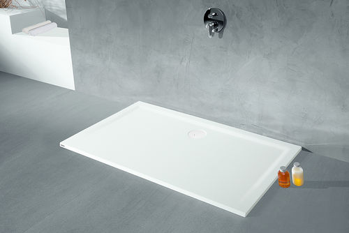 Square shower base - MUNA: 4160 - HOESCH - above floor / extra-flat / stone resin