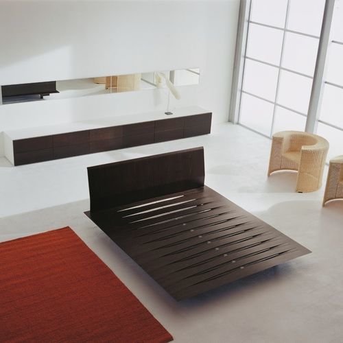 Double bed - SOTTILETTO - CASAMANIA HORM - contemporary / with headboard / oak