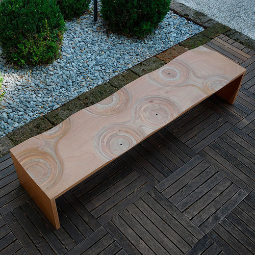 Original design garden bench - RIPPLES - CASAMANIA HORM - plywood / without backrest / without armrests