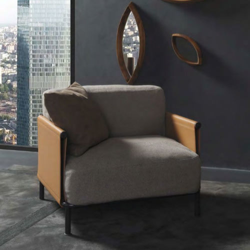 Design armchair - SC2 - CASAMANIA HORM - leather / metal / cushion