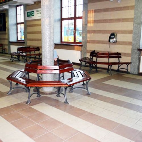 Traditional public bench - LA5  - F.P.H. Art Metal Sp.J. - wooden / metal / with backrest