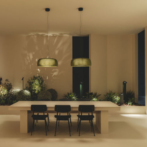 Pendant lamp - GONG - Leds-C4 - steel / fabric / contemporary