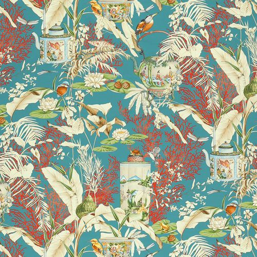Curtain fabric - BARDO : OOLONG   - JIM THOMPSON - patterned / cotton / printed