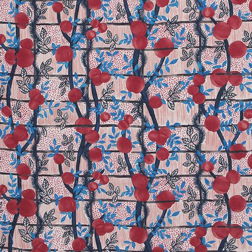 Curtain fabric - GERT VOORJANS FOR JIM THOMPSON : GARDEN PARTY - JIM THOMPSON - floral pattern / linen / printed