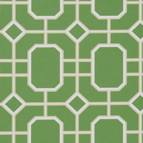 Traditional wallpaper - PAGEANT : PAVILION - JIM THOMPSON - geometric pattern / gray / blue