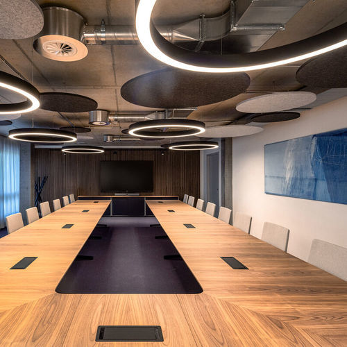 Ceiling mounted sound-absorbing panel - MINO - XAL - for ceiling / hanging / PET