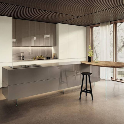 Contemporary kitchen - N.O.W. - LAGO - wooden / glass / marble