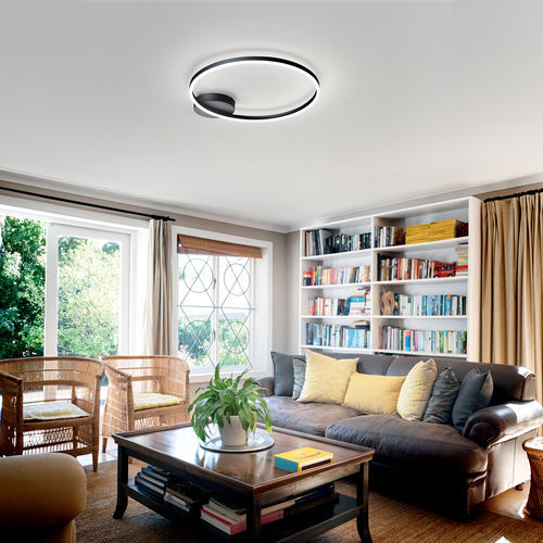 Contemporary ceiling light - GIOTTO - Fabas Luce - ring-shaped / metal / methacrylate