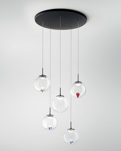 Pendant lamp - ARIEL - Fabas Luce - metal / borosilicate glass / contemporary