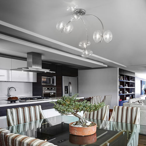 Contemporary ceiling light - DOLCE - METAL LUX - spherical / glass / chromed metal