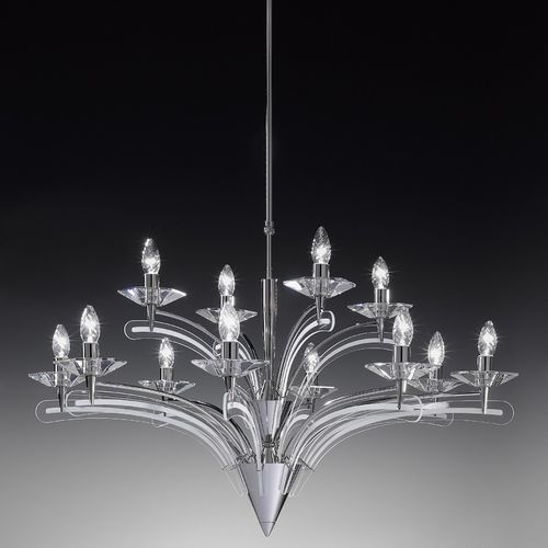 Contemporary chandelier - ICARO - METAL LUX - crystal / 12 light / commercial