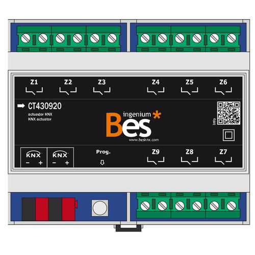 Home automation system switch actuator - 9S-K - Ingenium - BES KNX - KNX / DIN rail / commercial