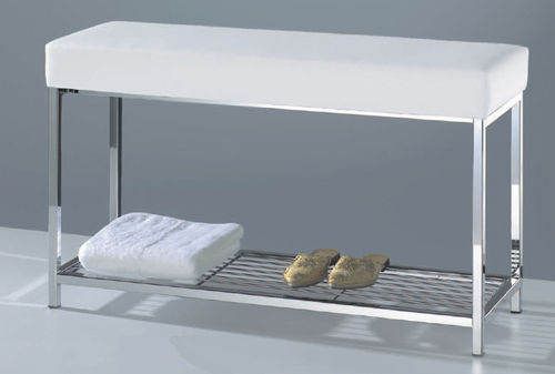 Contemporary locker room bench - DW 67 - Decor Walther Einrichtungs GmbH - chromed metal / double-sided / upholstered