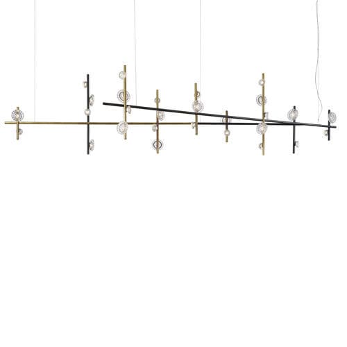 Pendant lamp - FLOWER MIU - iDL - metal / glass / contemporary