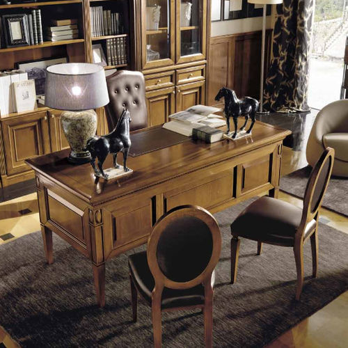Traditional desk - TURIN - MARTINI MOBILI - cherrywood / with storage compartment / commercial
