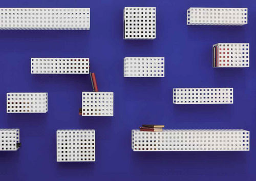 Wall-mounted bookcase - MECANO - minottiitalia - contemporary / wooden