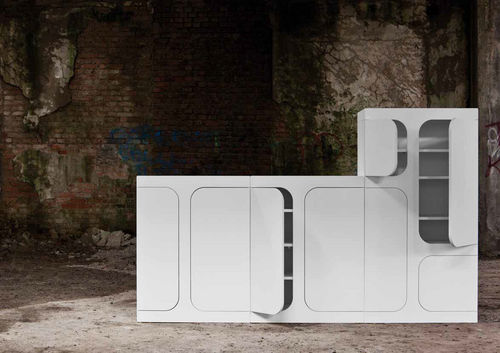 High sideboard - MADIRE - minottiitalia - contemporary / wooden