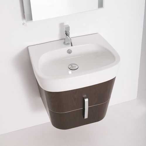Countertop washbasin - FOGLIA - Falerii - ceramic / with counter / rectangular