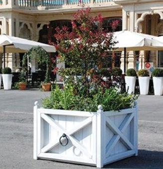 Wooden planter - SILENE   - TLF srl - square / contemporary / for public space