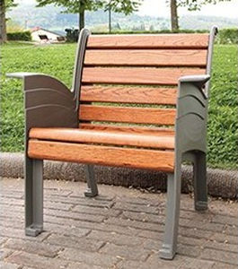 Contemporary armchair - SABAUDO   - TLF srl - wooden / aluminum / gray