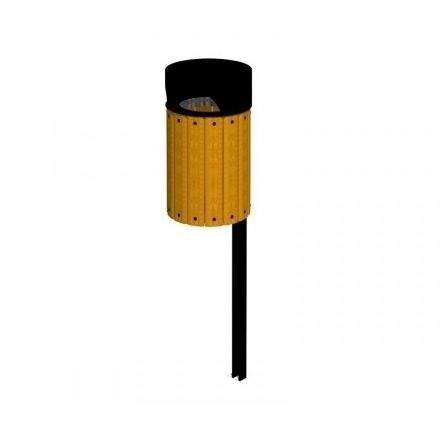 Public trash can - ISIDORA - TLF srl - floor-standing / metal / wooden
