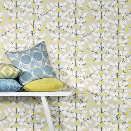 Contemporary wallpaper - ORVIETO : ILSA - ROMO - floral / fabric look / gray