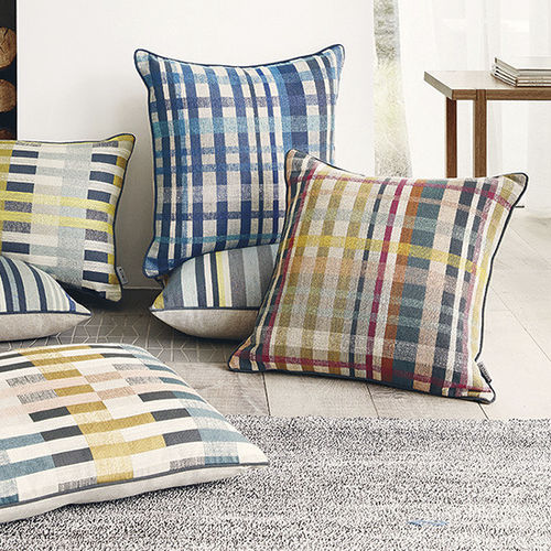 Square cushion - OXLEY - ROMO - striped / plaid / fabric