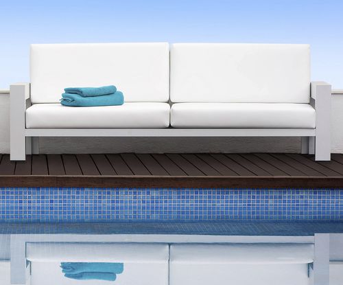Contemporary sofa - LAGUNA BLUE 3 - Tadel Grup - garden / fabric / white