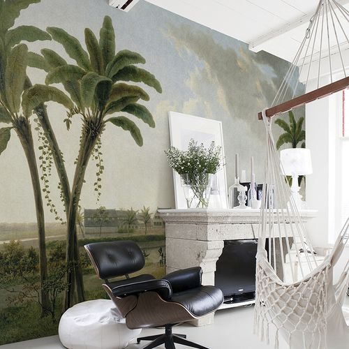 Traditional wallpaper - MURALES 8001 COFFEE PLANTATION - BIANCHI LECCO SRL - nonwoven fabric / nature pattern / fabric look