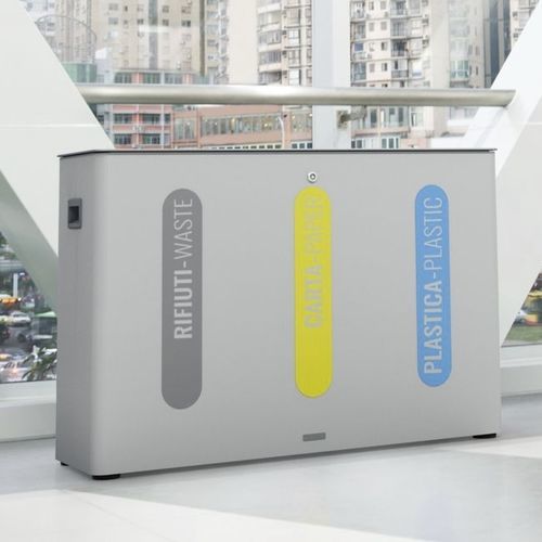 Public trash can - MILANO - CITY DESIGN - recycling / galvanised steel / aluminum