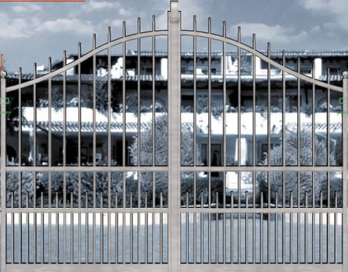 Swing gate - ATENA 3000 - EURO-FER - stainless steel / with bars / home