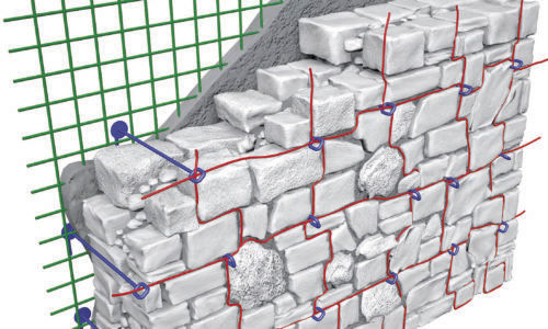 Reinforced concrete reinforcement joint - RETICOLA - FIBRE NET GROUP - for wall