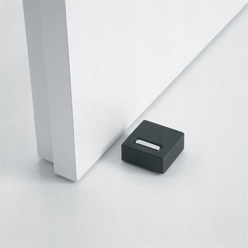 Rubber doorstop - MA series - GRUPPO CONFALONIERI - steel / black / silver-colored