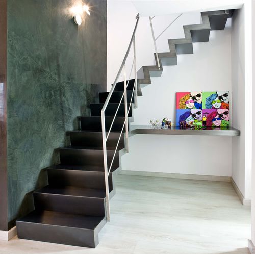 Quarter-turn staircase - A 225 - METALL CONCEPT - metal step / metal frame / home