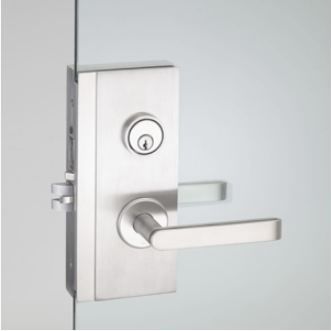 Door handle - HGU_2MM_015 - PBA - metal / contemporary / with lock