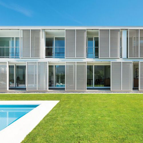 Aluminum solar shading - LIGHTFLOU - PB FINESTRE - wooden / for facade / window