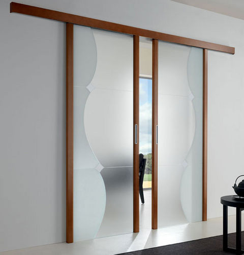 Interior door - MATERIA - CRISTAL PORTE D'ARREDO - wooden / swing / glazed