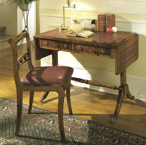 Free-standing desk - 112X - SALCA ASIAGO - traditional / mahogany / leather