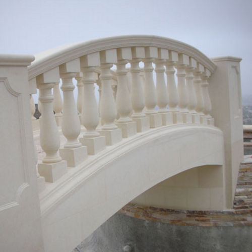 Stone balustrade - BIANCO CAVE - outdoor / for balconies / for patio