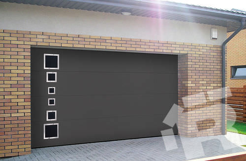 Sectional garage door - PLEIN / WOODGRAIN - RYTERNA GROUP UAB - automatic