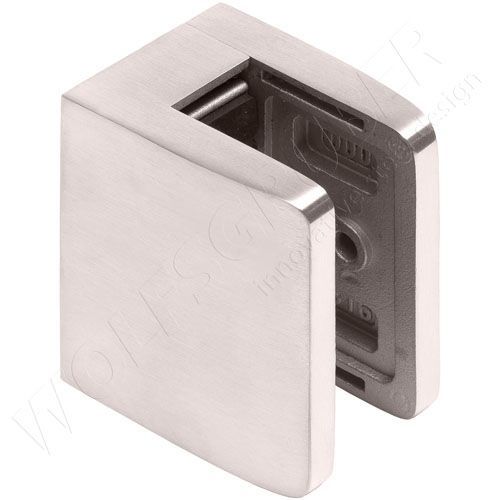 Brushed stainless steel glass clamp - E11002150 - WOLFSGRUBER - zinc / for interior / glass