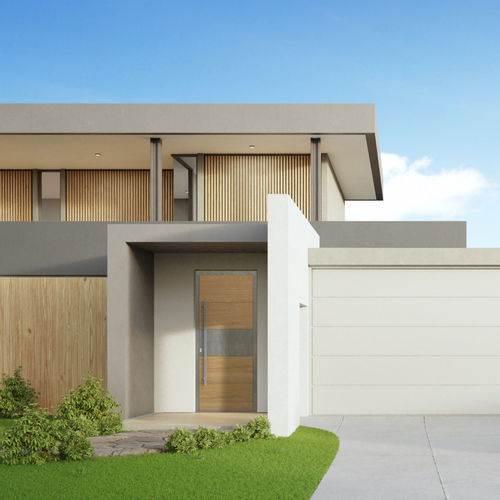 Entry door - 3 series - STEEL PROJECT - galvanised steel / swing / contemporary