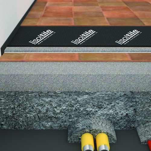 Roll resilient underlay - IsolTile BV - TECNASFALTI (ISOLMANT) - expanded polypropylene (EPP) / with vapor barrier / insulated