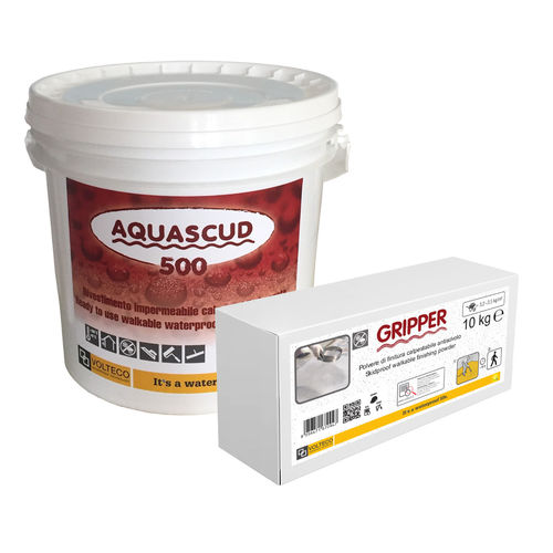 Balcony waterproofing system - AQUASCUD 500 - VOLTECO - for pedestrian traffic / ready-to-use / polymer