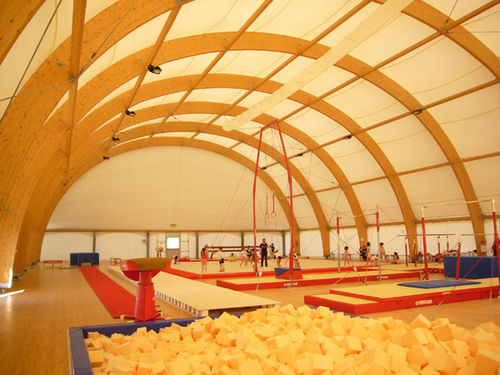 Glulam frame tensile structure - EUROPLAST - with PVC membrane